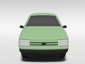 low poly cartoon fiat uno 1983 car Modelo 3D
