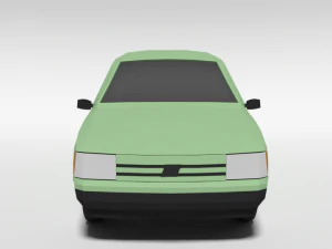 low poly cartoon fiat uno 1983 car 3D Model
