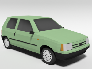 low poly cartoon fiat uno 1983 car Modelo 3D