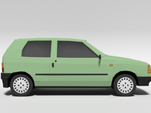 low poly cartoon fiat uno 1983 car Modelo 3D