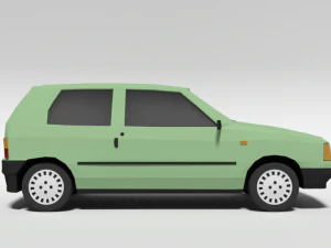 low poly cartoon fiat uno 1983 car 3D Model