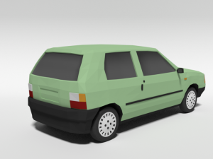 low poly cartoon fiat uno 1983 car Modelo 3D