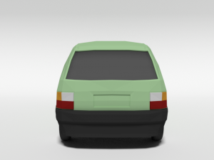 low poly cartoon fiat uno 1983 car Modelo 3D