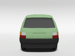 low poly cartoon fiat uno 1983 car 3D Model