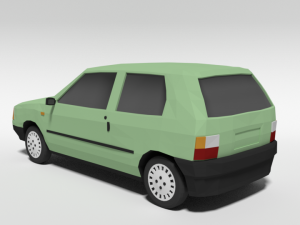low poly cartoon fiat uno 1983 car Modelo 3D