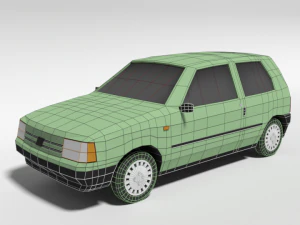 low poly cartoon fiat uno 1983 car 3D Model