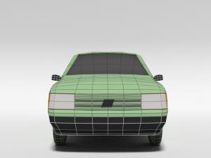 low poly cartoon fiat uno 1983 car Modelo 3D