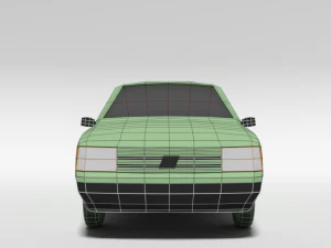 low poly cartoon fiat uno 1983 car 3D Model
