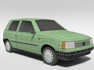 low poly cartoon fiat uno 1983 car Modelo 3D