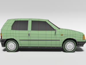 low poly cartoon fiat uno 1983 car Modelo 3D