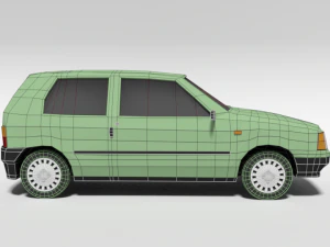 low poly cartoon fiat uno 1983 car 3D Model