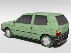 low poly cartoon fiat uno 1983 car Modelo 3D
