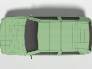 low poly cartoon fiat uno 1983 car 3D Model