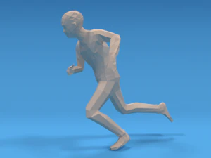 low poly kid running 3D Model