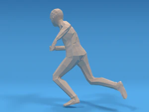 low poly kid running 3D Model