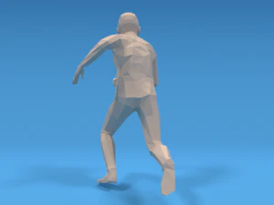 low poly kid running 3D Model