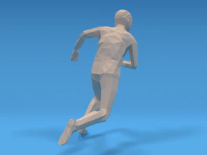 low poly kid running 3D Model