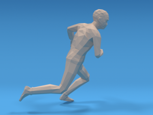 low poly kid running 3D Модель