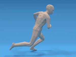 low poly kid running 3D Model