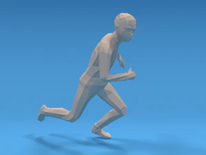 low poly kid running 3D Model