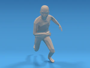 low poly kid running 3D Model