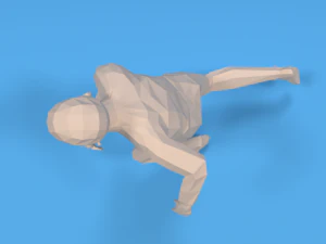 low poly kid running 3D Model