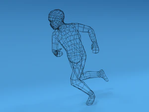 low poly kid running 3D Model