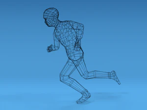 low poly kid running 3D Model