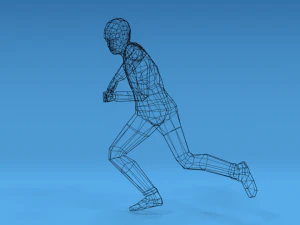 low poly kid running 3D Model