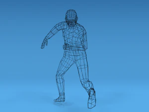 low poly kid running 3D Model