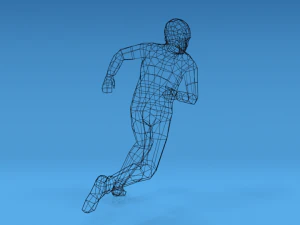 low poly kid running 3D Model