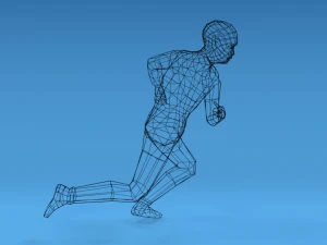 low poly kid running 3D Model