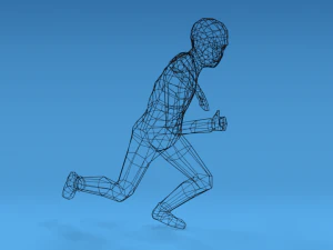 low poly kid running 3D Model