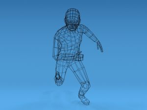 low poly kid running 3D Модель