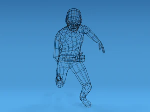 low poly kid running 3D Model