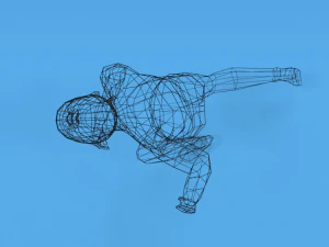 low poly kid running 3D Model
