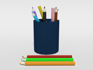 low poly cartoon colored pencils 3D-Modell