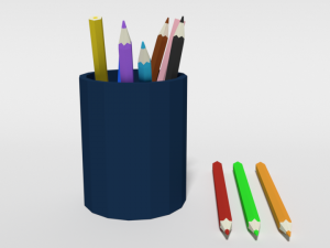 low poly cartoon colored pencils 3D-Modell