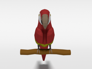 low poly cartoon macaw parrot Model 3D
