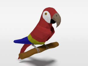 low poly cartoon macaw parrot Model 3D