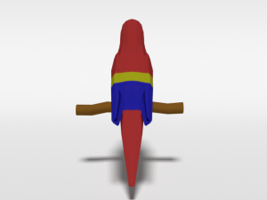low poly cartoon macaw parrot Model 3D