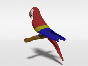 low poly cartoon macaw parrot Model 3D