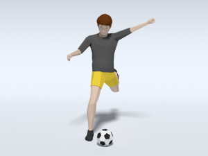 low poly kid playing football Modèle 3D