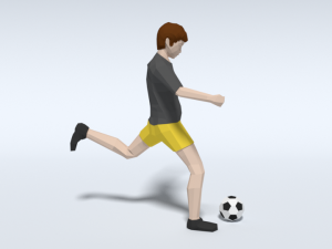 low poly kid playing football Modèle 3D