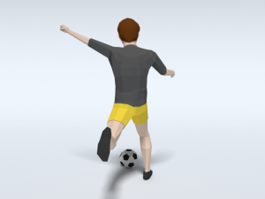 low poly kid playing football Modèle 3D