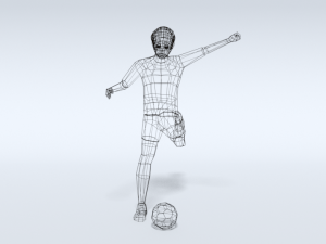 low poly kid playing football Modèle 3D