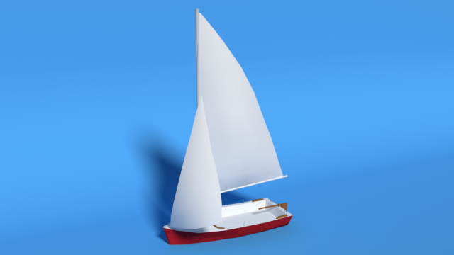 low poly cartoon javelin dinghy sailboat 3D Model .c4d .max .obj .3ds .fbx .stl .blend 