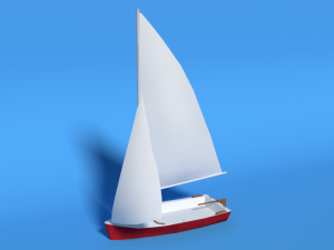 low poly cartoon javelin dinghy sailboat Modelo 3D