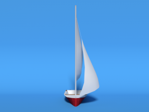 low poly cartoon javelin dinghy sailboat 3D Model