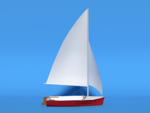 low poly cartoon javelin dinghy sailboat 3D Model